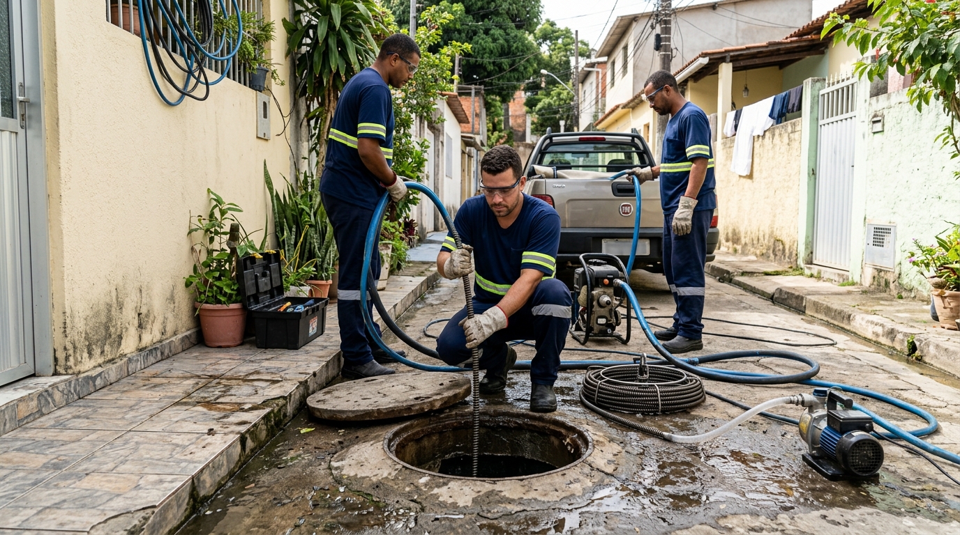 Desentupimento de Esgoto com Hidrojateamento em Londrina‑PR